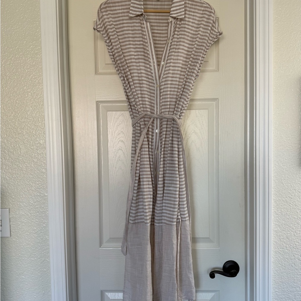 Lucky Brand Tan Brown Wrap Sundress